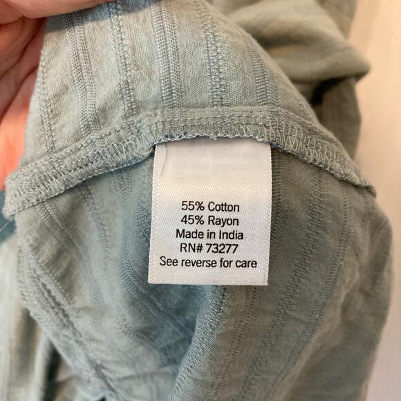 Sonoma Light Teal Green Blue Button Front V-Neck Short Dolman Sleeve Mini Dress - Picture 8 of 11